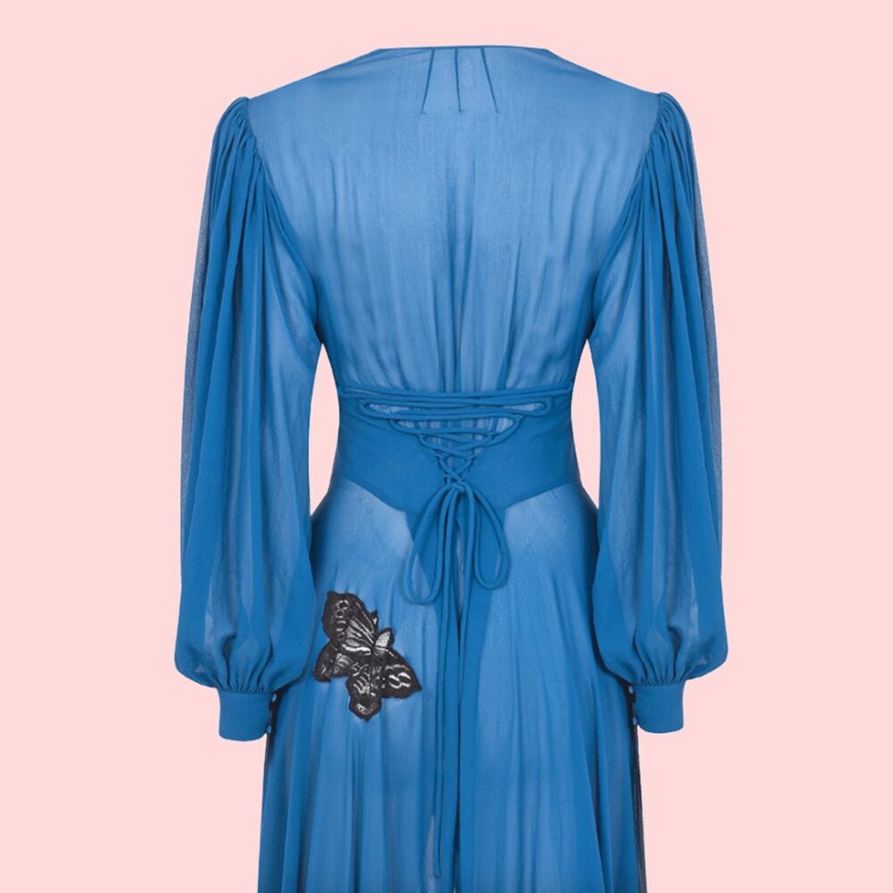 $2545 NWT Current Collection Agent Provocateur Aymee Silk Lace Kimono Robe Dress - Picture 5 of 14